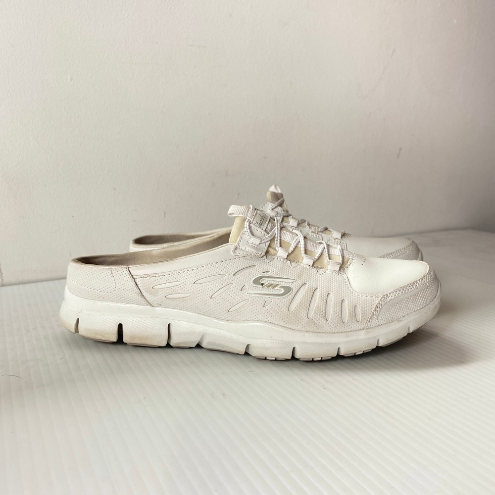 Skechers Sport No Limits White Slip On Mule Sneakers Womens 10
